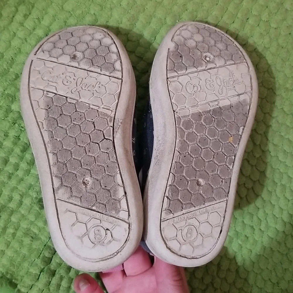 ✔️FREE WITH PURCHASE Denim Velcro Shoes Sneakers Sz 8 Kid Boho Minimalist Travel